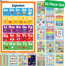 Classroom Posters - 20pcs Set 16  x 11  Educational Posters for Toddlers 1-3 Cla