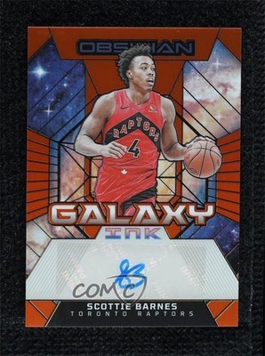 2023 Obsidian Galaxy Ink Electric Etch Orange Flood 4/75 Scottie Barnes Auto 1t5