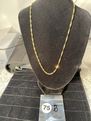 Gold Tone Twisted Rope Necklace 18 