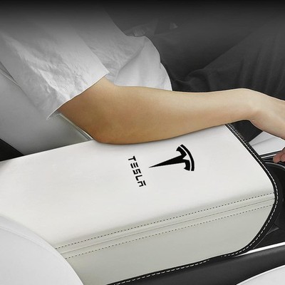 PU Leather Armrest Cover for Tesla Model 3/Y 2017-2024 Center Console Protector