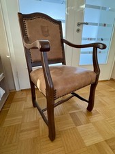 Ratsherrenstuhl / Lederstuhl / antik / antiker Lederstuhl