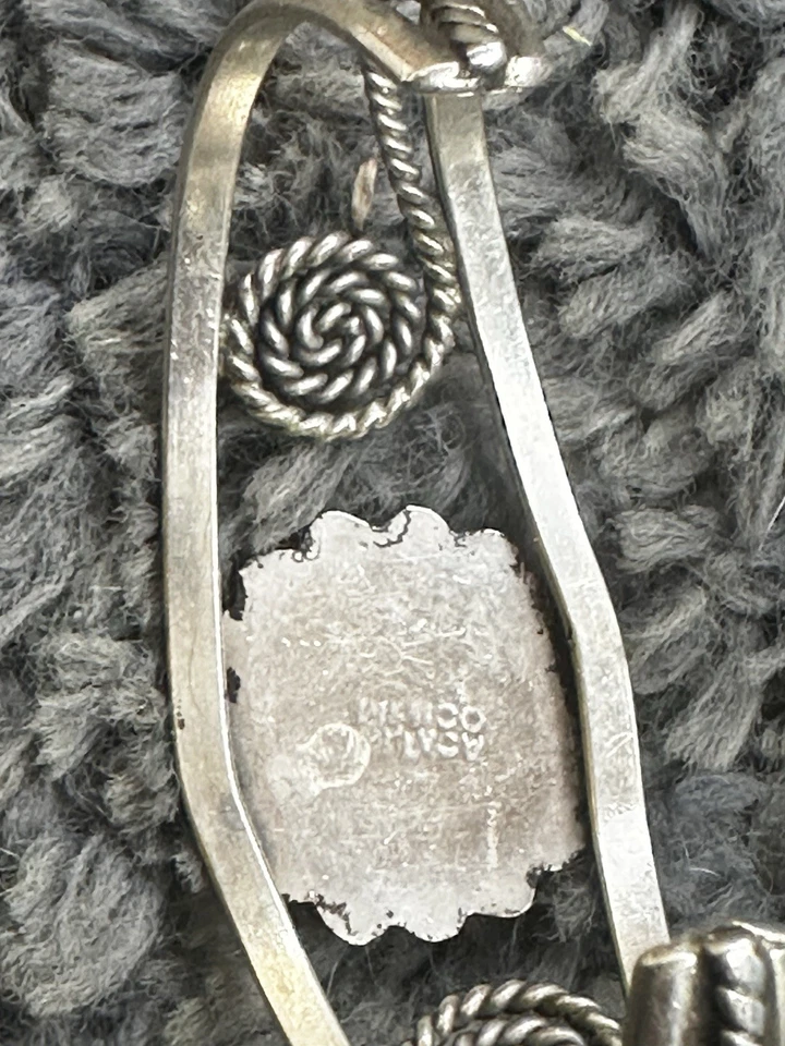 Brazalete antiguo turquesa y plata de México/nativo americano Foto 2 de 4