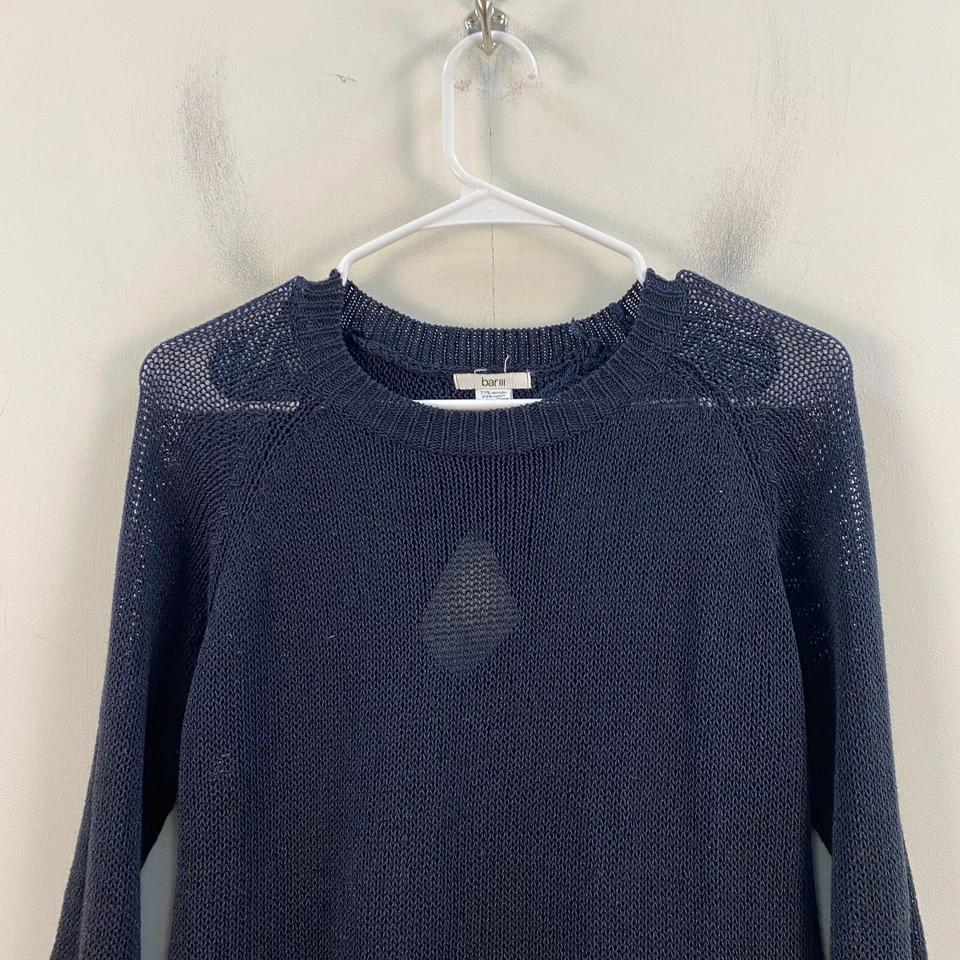 Suéter Pullover Bar III Mujer Grande Azul Transparente Manga Larga Foto 2 de 4