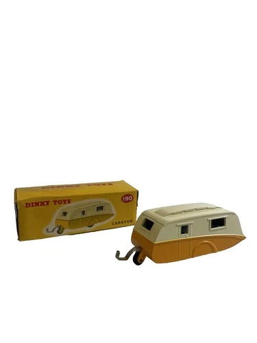 VTG Meccano Dinky Toys 190 Caravan Camper Trailer Diecast Classic Cream & Yellow