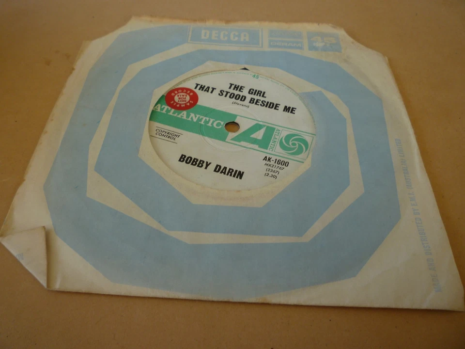 BOBBY DARIN---THE GIRL THAT STOOD BESIDE ME 45 PROMO - image 1 of 1