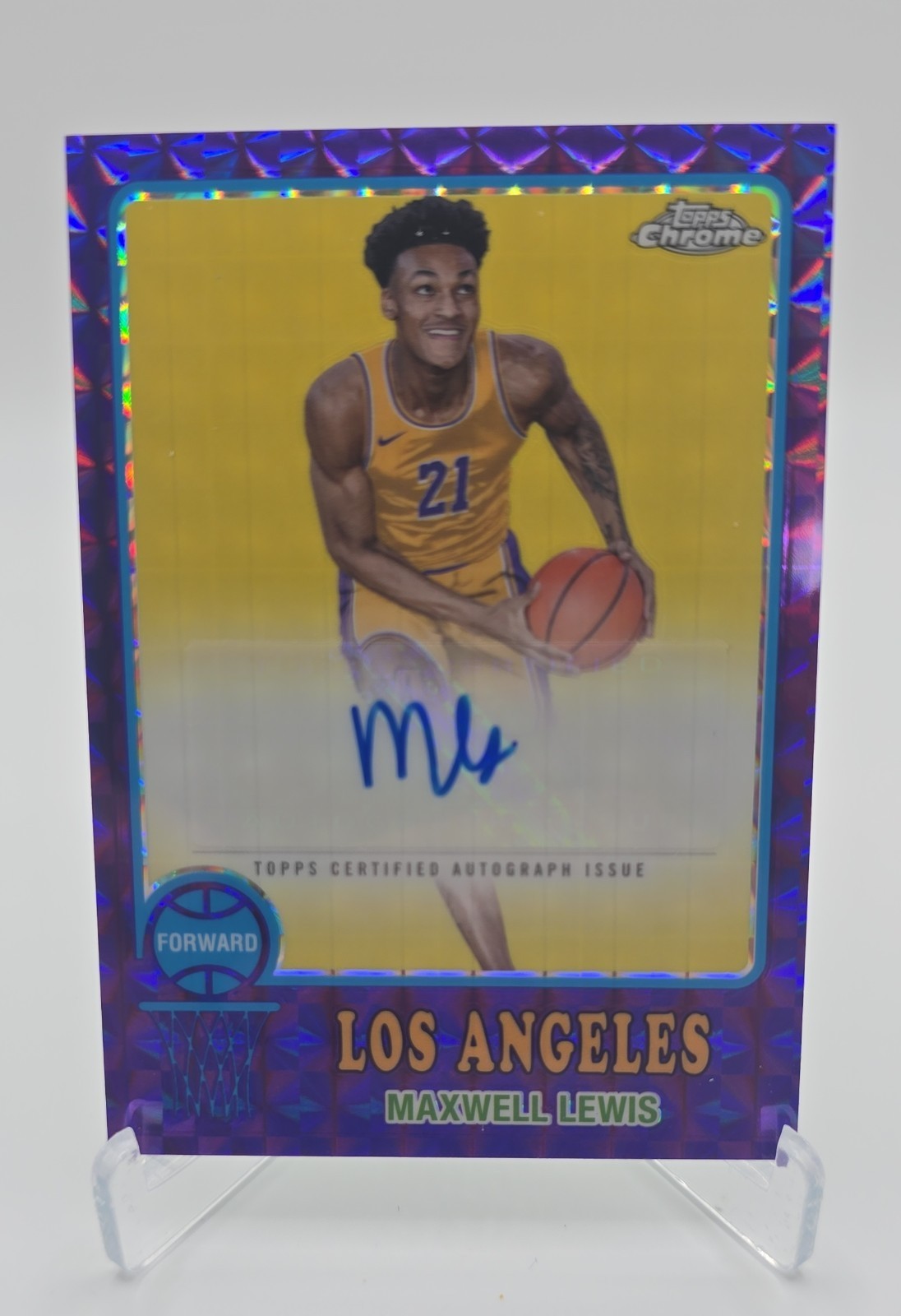 2024-25 Topps Chrome - 1973 Topps Autographs Maxwell Lewis #73TA-ML Purple...