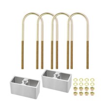 Universal Leaf Spring Lowering Block Kit, 3 Inch, 2-1/2" Wide, 5" Long, Zinc-...