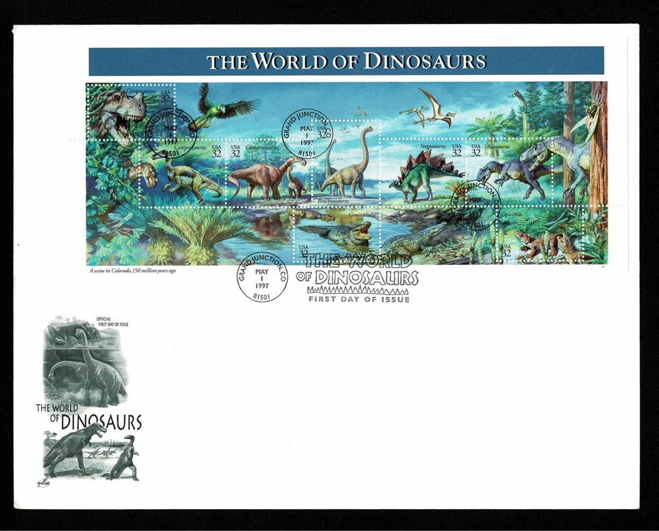 3136 a-o Dinosaurs First Day Covers - sheets - HF - Artmaster & Souvenir Page - Image 2 of 4