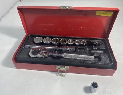 Vintage Proto Ratchet J52130 3/8 in Drive 12-Point Socket Set Missing 2 Pieces