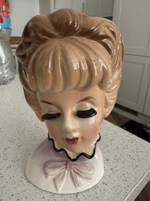 Schöne Vintage Frauenkopf Vase