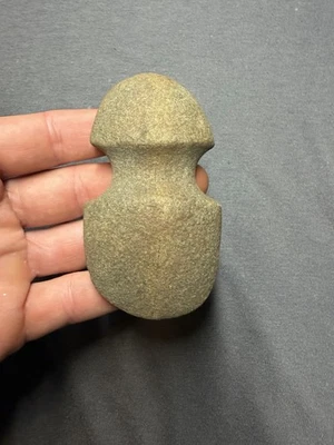 Native American Full Groove Stone Axe Head Arrowheads Artifact - Image 1 of 4