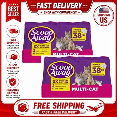 2 Pack Scoop Away Multi Cat Litter With Meadow Fresh Scent, 38 lb. Box