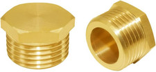 3/4" GHT Male Brass Pipe Plug Outer Hex Head Garden Hose Plug Pipe Fitting Pack
