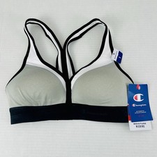 NEW Champion The Curvy Sports Bra C Logo Moderate Hold Size Small Black  White