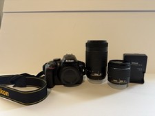 Nikon D3400 DSLR Camera Bundle 18-55mm VR 70-300mm Lenses Charger