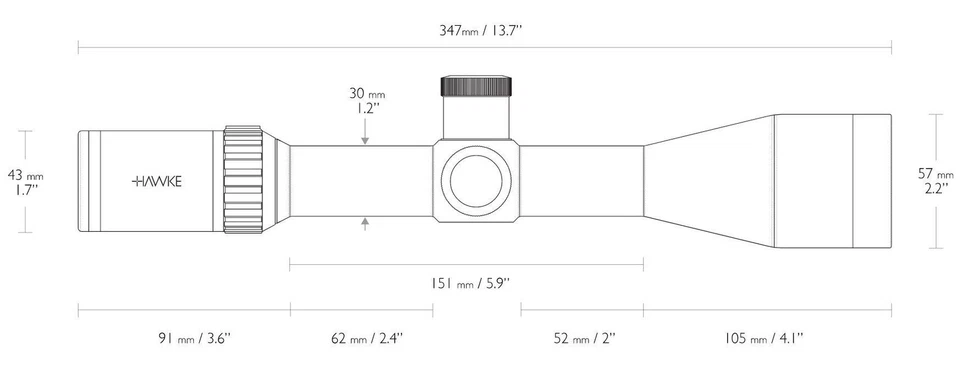 Hawke Vantage 4-16x50 30 WA Side Focus IR Rimfire .22 LR HV 16x Reticle 14295 - Image 3 of 4