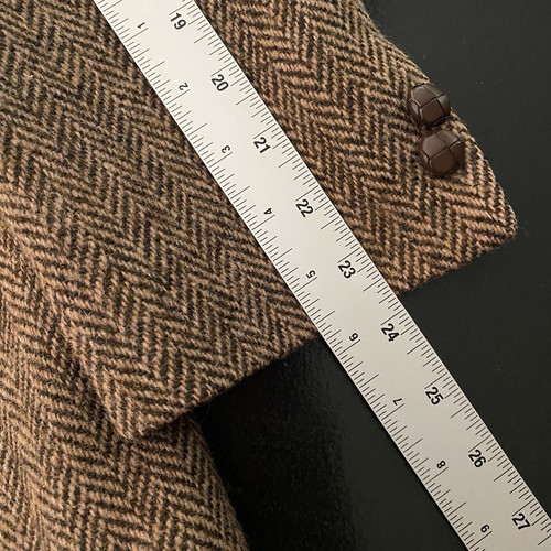 Harris Tweed Cheval Castletex Sport Mantel 39 S braun Fischgrät Slim Fit 2 Knopf - Bild 14 von 16