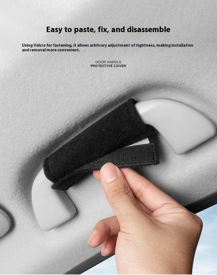 4X Adecuado para Cadillac Coche Manija de Techo Apoyabrazos Accesorios de Protección Negro/Rojo Foto 4 de 4