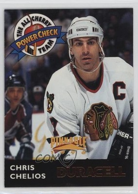 1996-97 Pinnacle Duracell The All Cherry Power Check Team Chris Chelios HOF 1i8