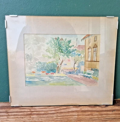 Siri Kivilinna Original Aquarell Gemälde Signiert Vintage Kunst Bild Inhalt - Bild 1 von 4