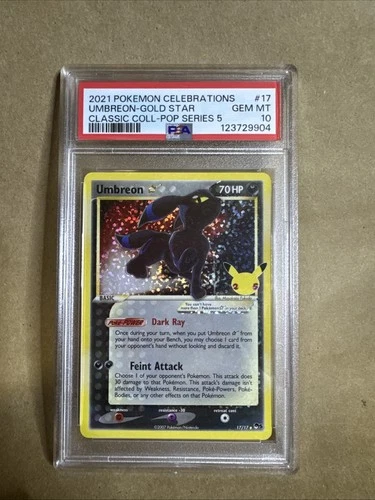 2021 POKEMON CELEBRATIONS CLASSIC COLL #17 UMBREON-GOLD STAR PSA 10