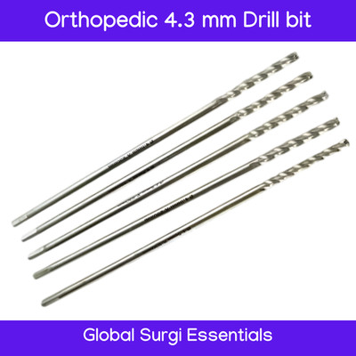 Orthopädische Kanülenbohrer Edelstahl 4,3 mm Menge 5 chirurgische Werkzeuge
