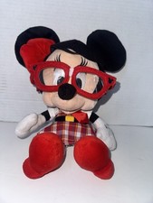 Disney Parks Minnie Mouse Nerd Plush Toys 12  W/Glasses