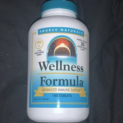 SOURCE NATURALS (180) WELLNESS FORMULA ADVANCED IMMUNE SUPPORT TABLETS EXP 10/29