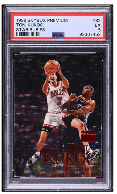 1999-2000 Skybox Premium Rubies Toni Kukoc #38/45 PSA 5 #82