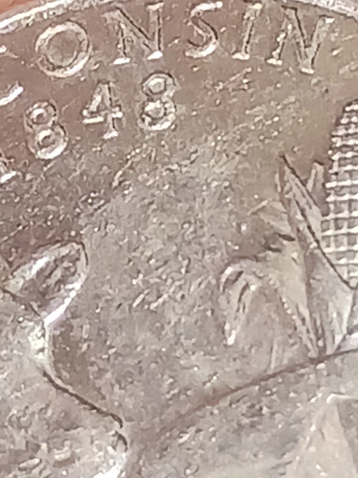2004 P Wisconsin State quarter with leaf error, mint error 1st p mint leaf error - Image 3 of 4