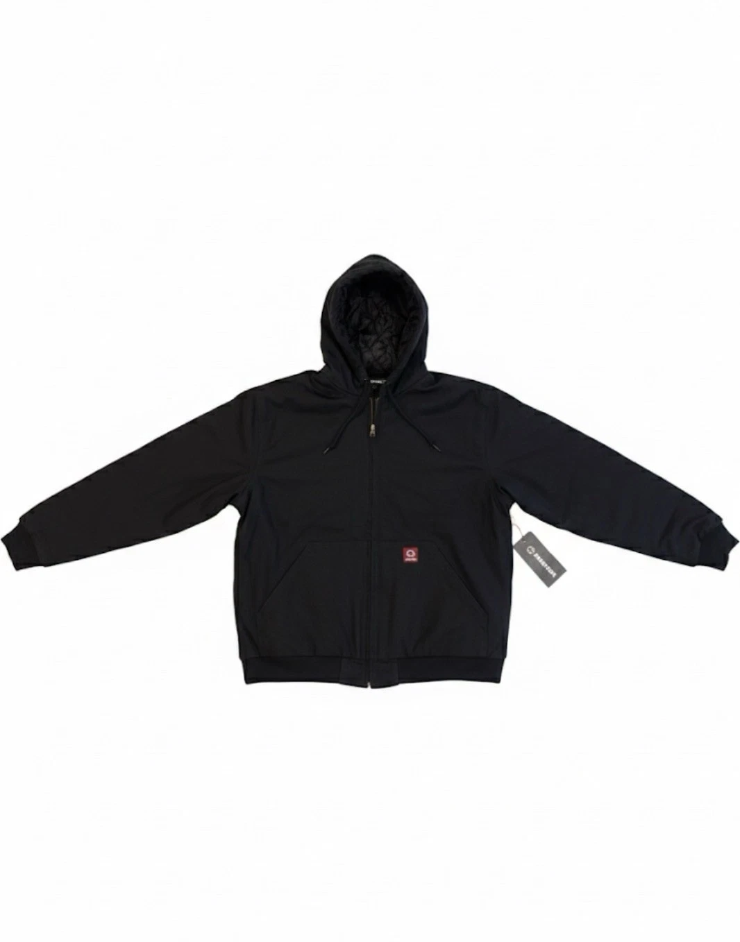 Wolverine Men Jacket Black SzXL Canvas Insulated Quilt Line Workwear Cotton Shel