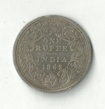 British India 1 Rupee Silver 1862 Victoria (KM#473)
