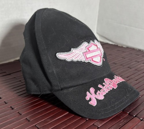 Harley Davidson Baseball Cap Hat Womens One Size Pink Embroidered “RARE HAT” - Picture 2 of 7