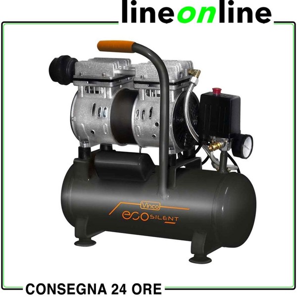 Compressore Super Silenziato 6 Litri Vinco KWU550-6L 8 Bar Oil Less-image