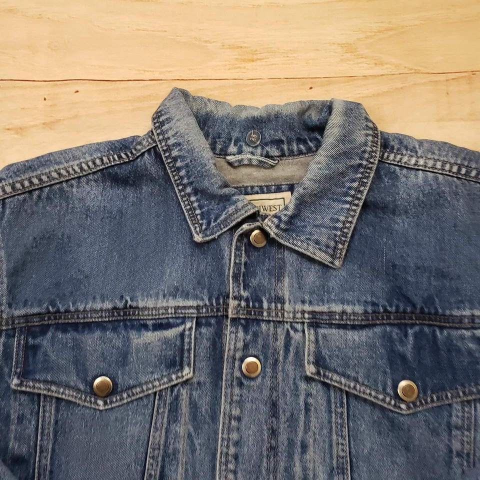 Chaqueta De Colección Territorio del Noroeste Para Hombre Denim Mediana Forrada con Capucha Camionero Años 90 Foto 3 de 4
