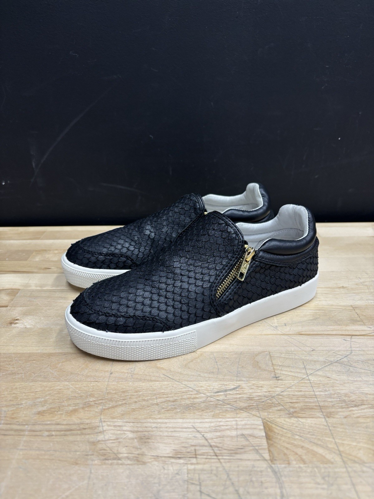 Ash Intense Jordy Python Black Leather Textured Z… - image 2