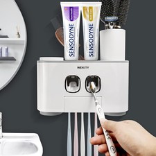 Toothbrush Holder Wall Mounted, WEKITY Multi-Functal Toothbrush and