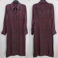 Madewell Button Front Midi Shirtdress Floral Viscose Satin Size 8 NEW NT371 B10