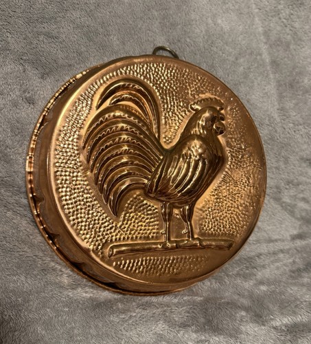 Vintage Hammered Copper Rooster/Chicken Mold Wall Hanging Decor Farmhouse 8”