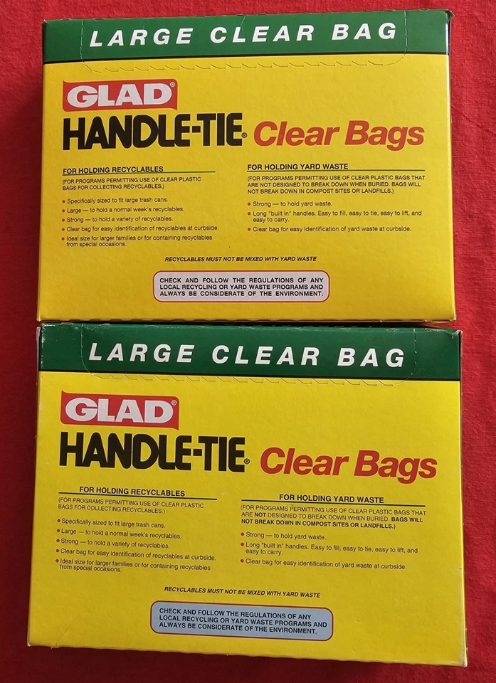 VINTAGE Glad Handle Garbag Trash Bags 10 Pack CLEAR 33 GALLON-Movie Prop - Lot 2 - Image 4 of 4
