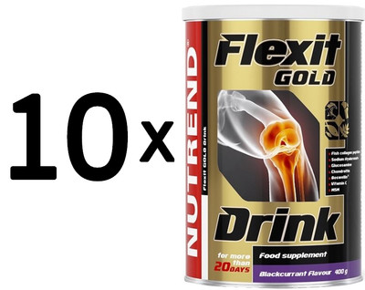 10 x Nutrend Flexit Gold Drink, Blackcurrant - 400 grams (54,75 EUR/kg)