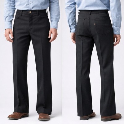 Levis 517 Sta-Prest Action Slacks Mens 33x31 Black Bootcut Vintage Made in USA