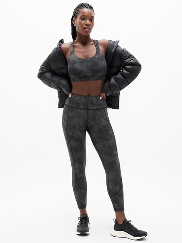 Athleta LT Large Tall Rainier High Rise Reflective Print Legging Black NWT! #860