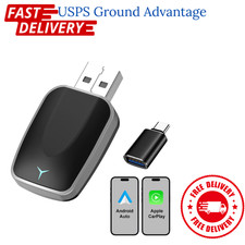 2 in 1 Car Auto Wireless Apple Carplay  Android Auto USB Adapter Plug  Play