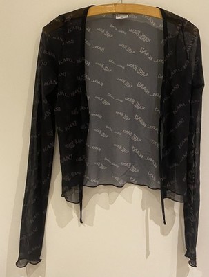 Karl Kani Transparente Dünne Jacke Longsleeve Signature Neu Schwarz Gr XS