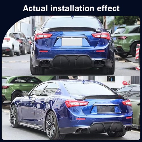 For Maserati Ghibli Sedan 2014-17 Carbon Fiber Rear Bumper Diffuser Lip Spoiler - Picture 5 of 14