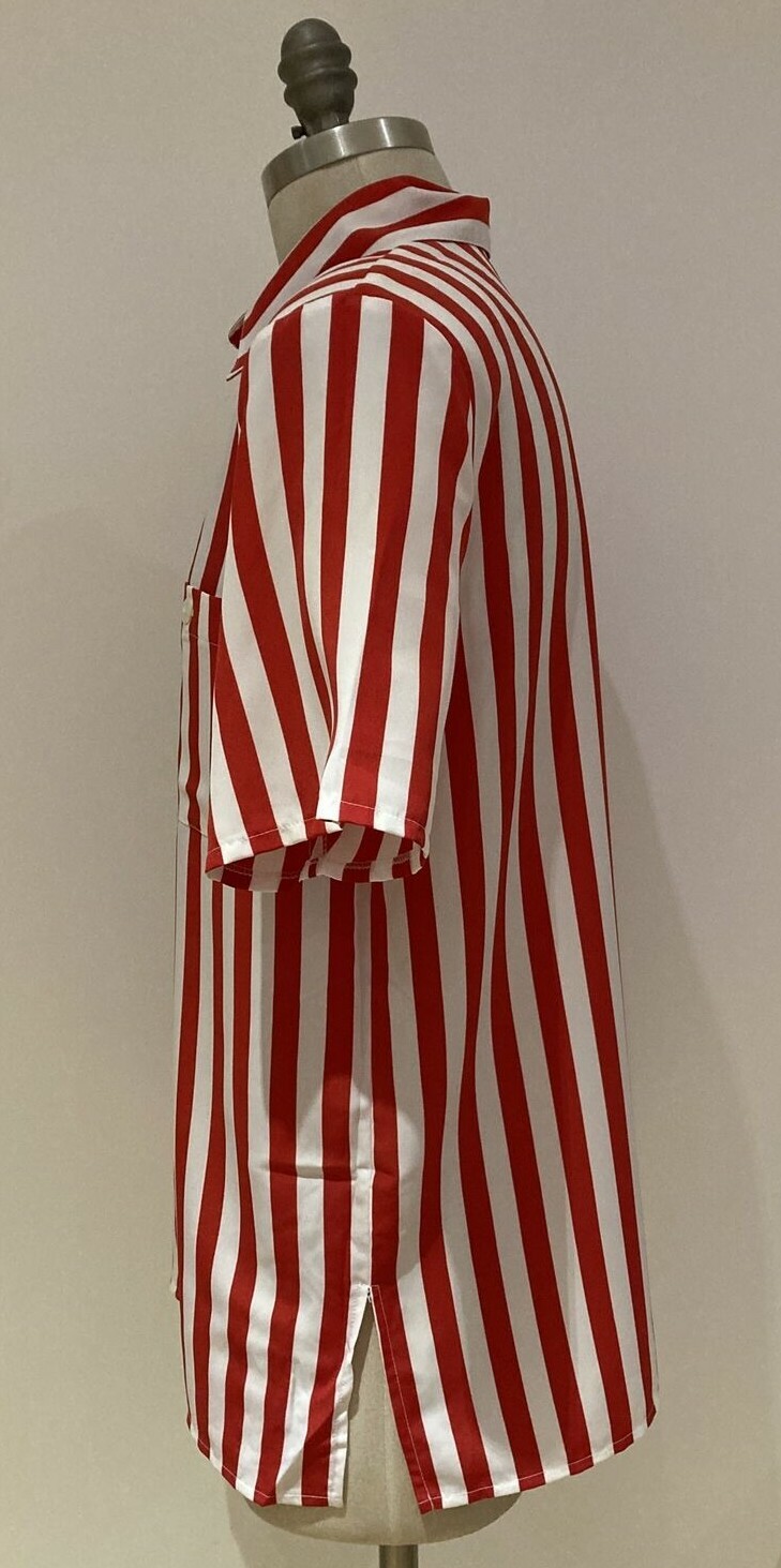 Vintage 1970s/80s Red/White Striped C & A Striped Blouse/Shirt, Size 38 EUR 4