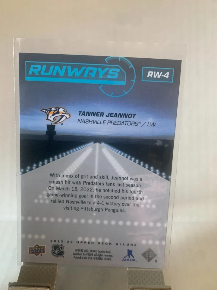2022-23 Upper Deck Allure Runways Tanner Jeannot Nashville Predators #RW-4 - Image 2 of 2