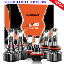 For Toyota Sienna 2011-2018 6X LED Headlight High Low Fog Light White 6500K  Kit