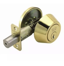 Design House Single Cylinder Polished Brass Deadbolt B2